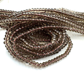 Smokey Quartz, Rondelle, (4x3mm) - Uniq Perler - 434367