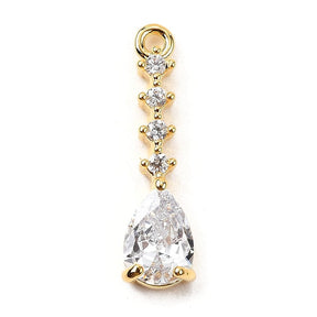 Beautiful pendant with clear zirconia stones. (19.5x5.5x3.5mm) - Uniq Perler - 115492