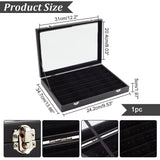 Smykkeæske Til Øreringe – Sort, Glas Låg (24,2x34,7x5cm) - Uniq Perler - 117477