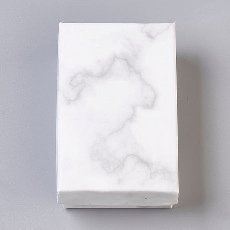 Smykkeæsker i Pap – Rektangulære, Hvide (8,1x5,1cm) 4 stk. - Uniq Perler - 116980