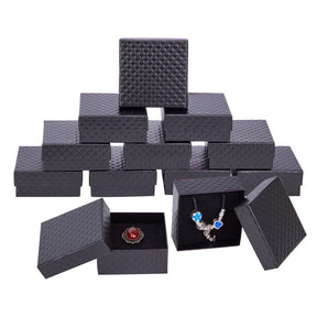 Jewelry Boxes With Harlequin Pattern - Black (7.5x7.5x3.5cm, 6 pcs.) - Uniq Perler - 115627