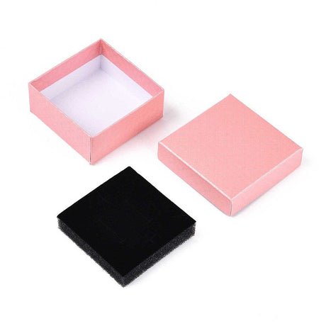 Smykkeæsker - Pink (7,5x7,5x3,5cm) 6 stk - Uniq Perler - 115831