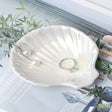 Schmuckschale – muschelförmig, weißes Porzellan (10,5 x 10 cm)