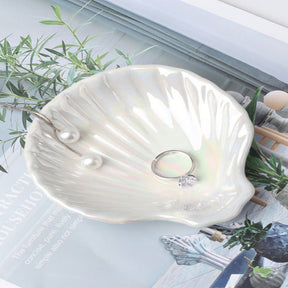 Schmuckschale – muschelförmig, weißes Porzellan (10,5 x 10 cm)