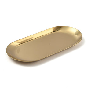 Smykkebakke – Oval, 18K Forgyldt Stål (17,7x8,4x0,87cm) - Uniq Perler - 122844