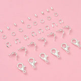 Smykkedele Sæt – Låse, Åbne Øskner og Klemmeperler, Forsølvet (300 dele) - Uniq Perler - 