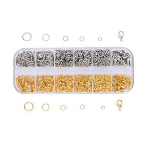 Schmuckteile Set – Ösen + Karabinerverschluss (Platin & Gold) - Uniq Perler - 