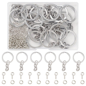 Schmuckteile Sets – geteilte Schlüsselringe u.v.m. (Platin) - Uniq Perler - 