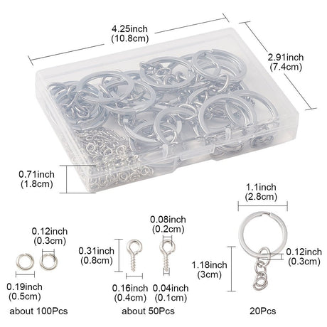 Smykkedele Sæt – Split Nøgleringe m.m. (Platin) - Uniq Perler - 