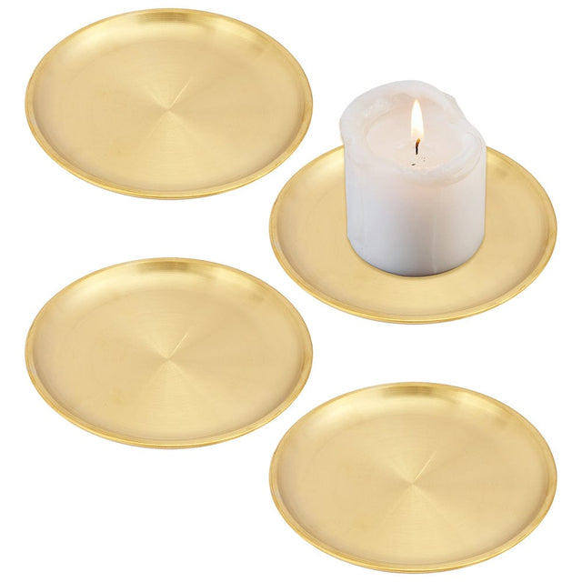 Smykkefad i Rustfrit Stål – Flad Rund, Forgyldt (142mm) - Uniq Perler - 116176