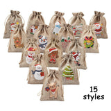 Smykkeposer Med Julemotiver – Jute (14x10cm) 15 stk. - Uniq Perler - 125720