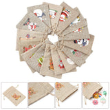 Smykkeposer Med Julemotiver – Jute (14x10cm) 15 stk. - Uniq Perler - 125720