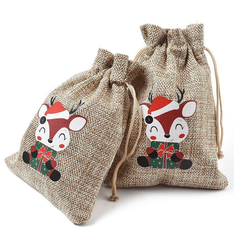 Smykkeposer Med Julemotiver – Jute (14x10cm) 15 stk. - Uniq Perler - 125720