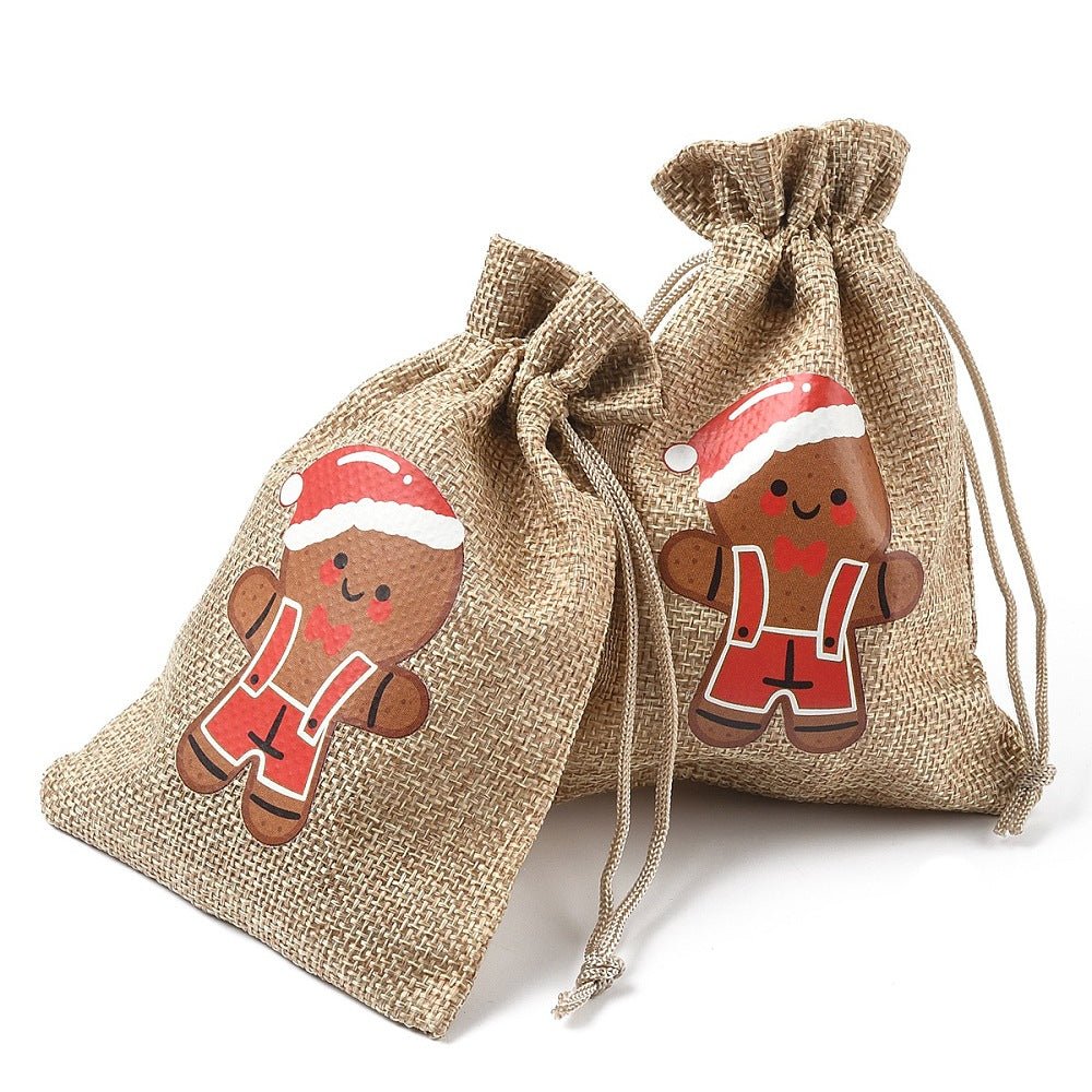 Smykkeposer Med Julemotiver – Jute (14x10cm) 15 stk. - Uniq Perler - 125720