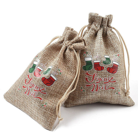 Smykkeposer Med Julemotiver – Jute (14x10cm) 15 stk. - Uniq Perler - 125720