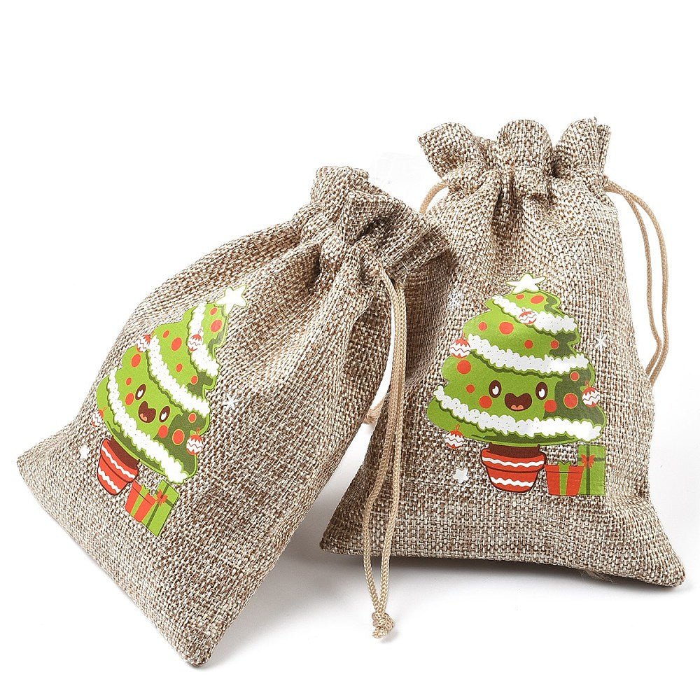 Smykkeposer Med Julemotiver – Jute (14x10cm) 15 stk. - Uniq Perler - 125720
