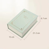 Smykkeskrin/etui Smykkeskrin formet som en bog, str.  15x21x6,7 cm, lys grøn