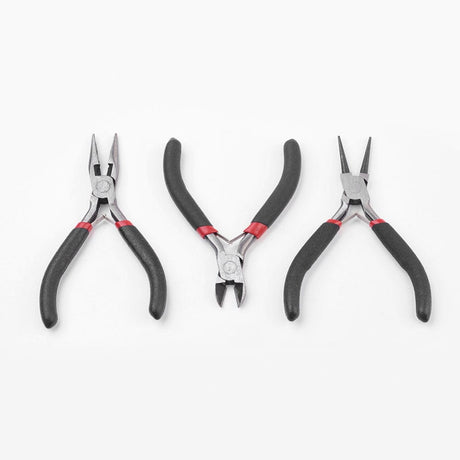 Smykkeværktøjssæt – Sidecutter, Fladtang Med Wirecutter & Rundtang, Sort/Gunmetal, (3 dele.) - Uniq Perler - 113848