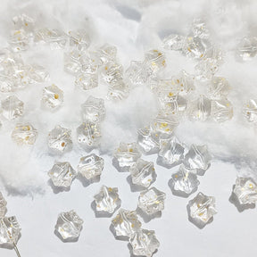 Snefnug Glasperler – Transparent, Guld (11,5x10,5x7,5mm) 10 stk. - Uniq Perler - 125963