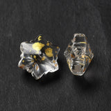 Snefnug Glasperler – Transparent, Guld (11,5x10,5x7,5mm) 10 stk. - Uniq Perler - 125963