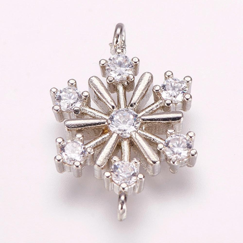 Snefnug Mellemled - Zirkonia, Platinbelagt (19x12.5mm) - Uniq Perler - 