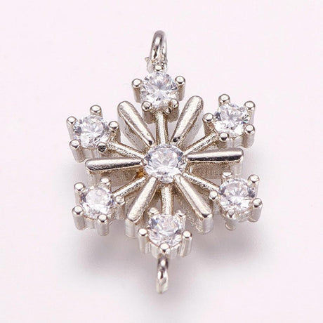 Snefnug Mellemled - Zirkonia, Platinbelagt (19x12.5mm) - Uniq Perler - 