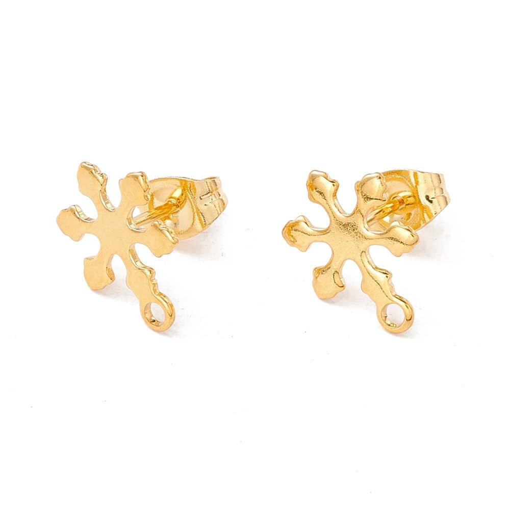 Snefnug Ørestikkere – 24K Forgyldt Stål (12x9mm) - Uniq Perler - 126346