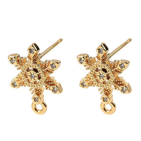 Schneeflocken Ohrringe – Langlebiges 18K Vergoldet Messing (15,5x11,5mm) - Uniq Perler - 