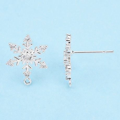 Snefnug Ørestikkere – Sølvbelagt (15x11mm) - Uniq Perler - 