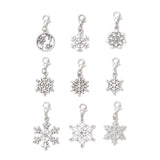 Snefnug Vedhæng med Karabinhage – Antik Sølv (9 stk) - Uniq Perler - 