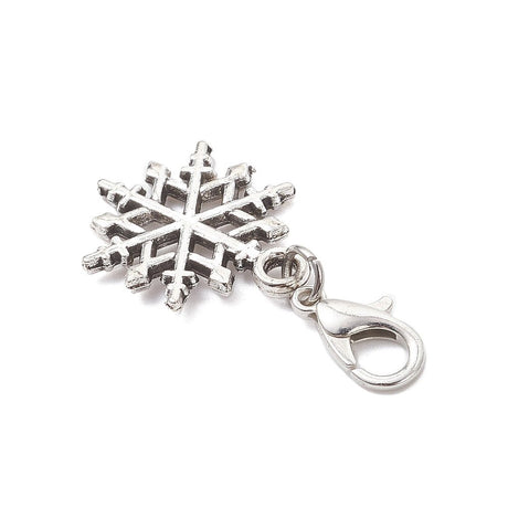 Snefnug Vedhæng med Karabinhage – Antik Sølv (9 stk) - Uniq Perler - 