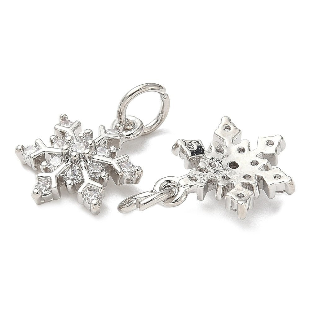 Snefnug Vedhæng – Med Zirkonia, Platinbelagt (11,5x15mm) - Uniq Perler - 