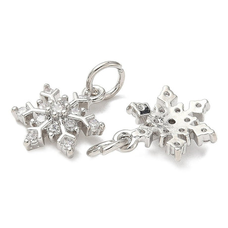 Snefnug Vedhæng – Med Zirkonia, Platinbelagt (11,5x15mm) - Uniq Perler - 