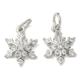 Snefnug Vedhæng – Med Zirkonia, Platinbelagt (11,5x15mm) - Uniq Perler - 