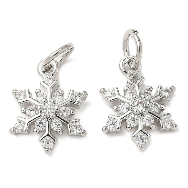 Snefnug Vedhæng – Med Zirkonia, Platinbelagt (11,5x15mm) - Uniq Perler - 