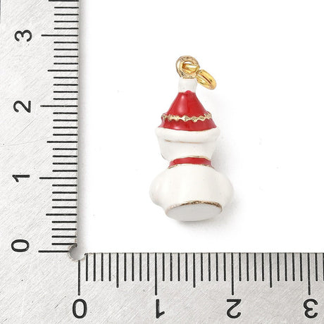 Snemand med emalje og lantidsholdbar forgyldning (22x11x7.5mm) - Uniq Perler - 