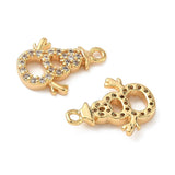 Snemand Vedhæng - 18K Forgyldt med Zirkonia (13.5x10x2mm) 2 stk - Uniq Perler - 