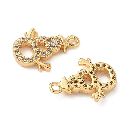 Snemand Vedhæng - 18K Forgyldt med Zirkonia (13.5x10x2mm) 2 stk - Uniq Perler - 