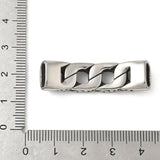 Snoet Mellemled – Antik Sølv, Stål (39x11x6,5mm) - Uniq Perler - 124237