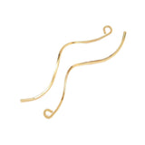 Snoet Vedhæng - Langtidsholdbar Forgyldt (37,5x7mm) 2 Stk - Uniq Perler - 116127