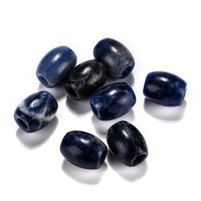 Sodalite Beads - Blue/Black (15x13.5mm) 2 pcs - Uniq Perler - 114486