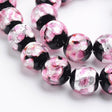 Sølvfolie Glasperler – Pearl Pink, Runde (14x13mm) 4 Stk - Uniq Perler - 118622