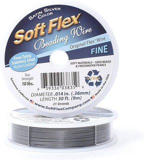 Soft Flex Nylon Coated Steel Wire – Gray (0.35mm), 9.44m - Uniq Perler - 0639336038359