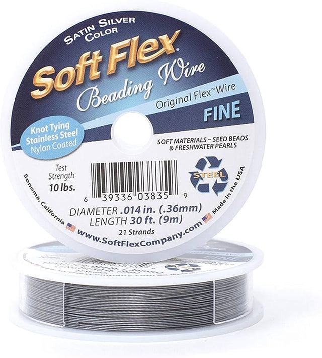 Soft Flex Nylon Coated Stål Wire – Grå (0,35mm), 9,44m - Uniq Perler - 0639336038359