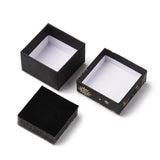 Sol Måne Stjerne Gaveæske – Kvadratisk, Sort (5x5x3cm) 6 stk - Uniq Perler - 