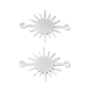 Sonnenzwischenstück – 925 Sterling silber beschichtet (17,5mm) 6 Stk. - Uniq Perler - 117087
