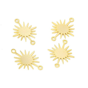 Sonnenzwischenstück – Messing Vergoldet 24 Karat (17,5mm) 6 Stk. - Uniq Perler - 117086