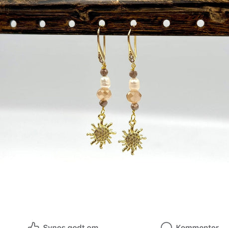 Sol Vedhæng, 18K Langtidsholdbar Forgyldning, 15x12mm - Uniq Perler - 111507