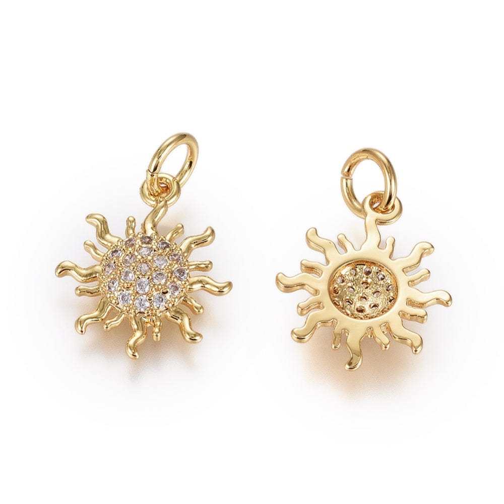 Sol Vedhæng, 18K Langtidsholdbar Forgyldning, 15x12mm - Uniq Perler - 111507