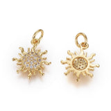 Sol Vedhæng, 18K Langtidsholdbar Forgyldning, 15x12mm - Uniq Perler - 111507